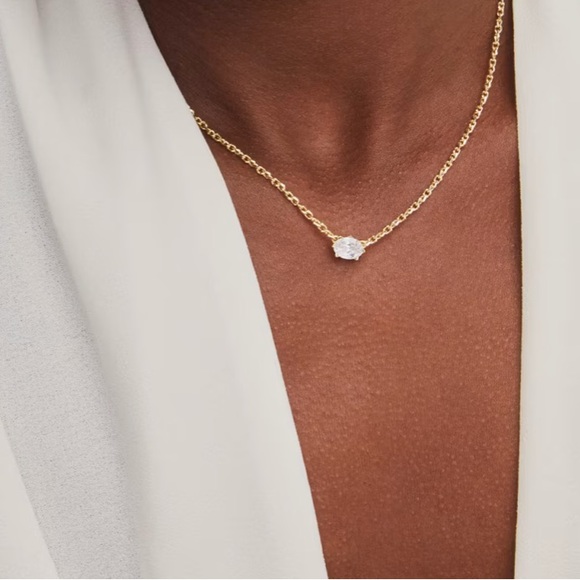 Kendra Scott Jewelry - Kendra Scott Gold Necklace with White CZ Sparkling Stone